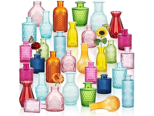 32 PCS Assorted Vintage Bud Vases