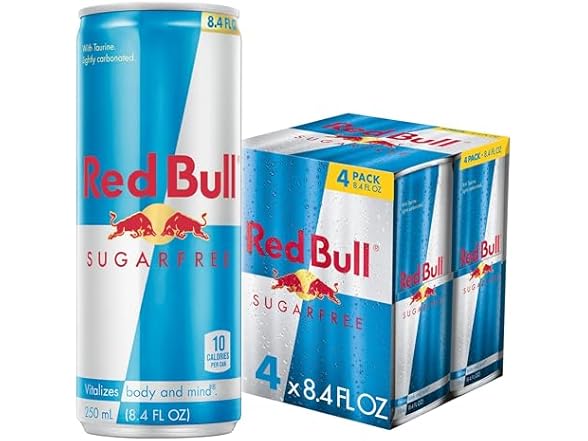 Red Bull Sugar Free Energy Drink, 8.4 Fl Oz, 4 Cans