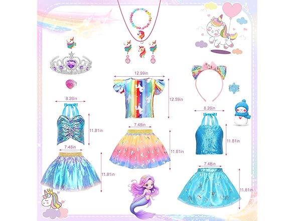 OHARLOBE Princess Dresses Costume for Girls