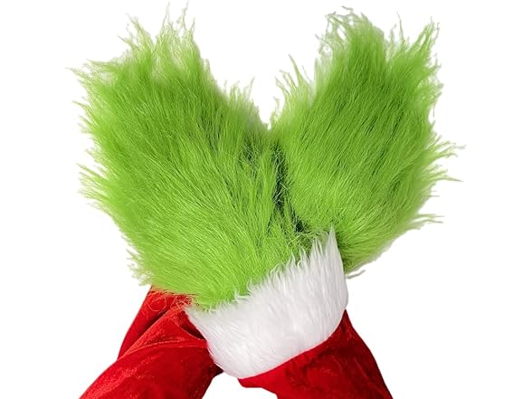 Fisemira Fisemira Green Furry Monster Gloves for