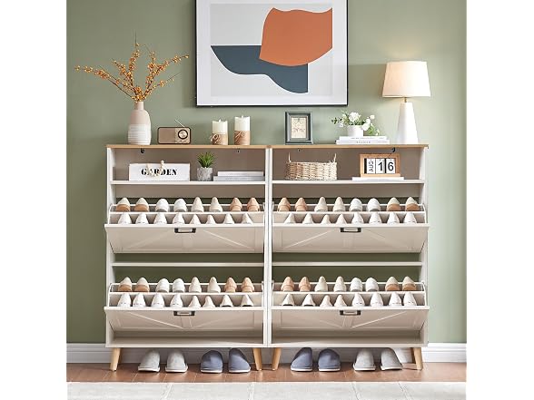 Alaxgumrol Shoe Cabinet 2 Flip Drawers