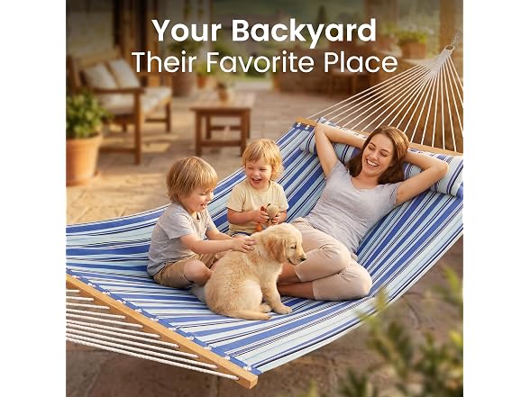 Everyfun Double Hammock with Spreader Bar - 2 Person