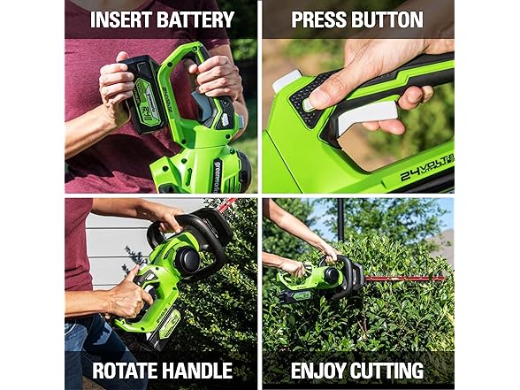 CaliGreen 21V Cordless Hedge Trimmer - 22 Inch Laser Cut Blades With 3.0Ah Battery & Charger