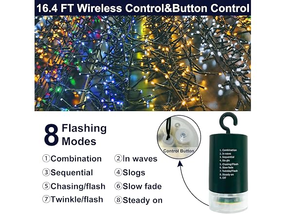 TURNMEON 66 Ft 200 LED Christmas String Lights Ch