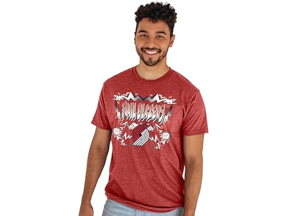 PORTLAND TRAIL BLAZERS T-Shirt Heathered Team Color (Large)