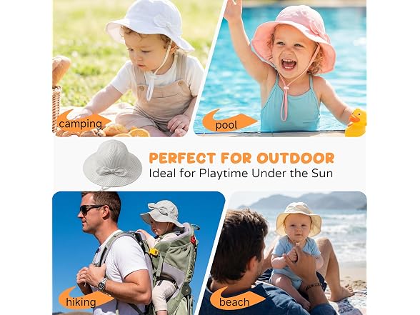 RIVBOS Toddler Sun Hat UPF 50+ Wide Brim