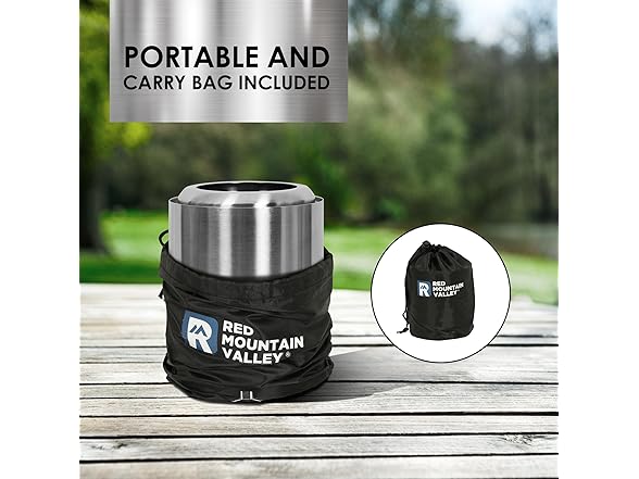 Red Mountain Valley Smokeless Tabletop Fire Pit, Silver