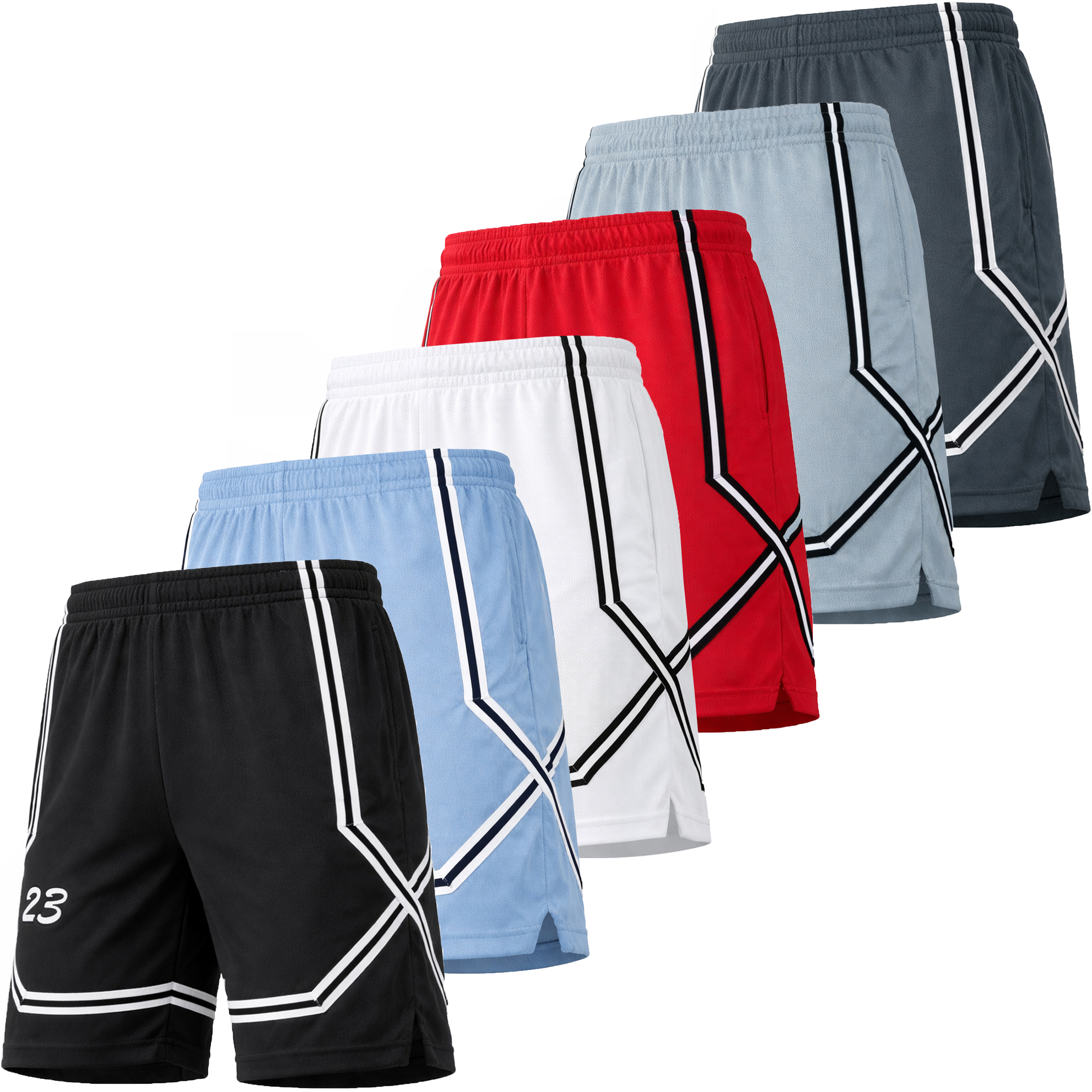 3Pk Mens Performance Tech Mesh Shorts - Gallery 9