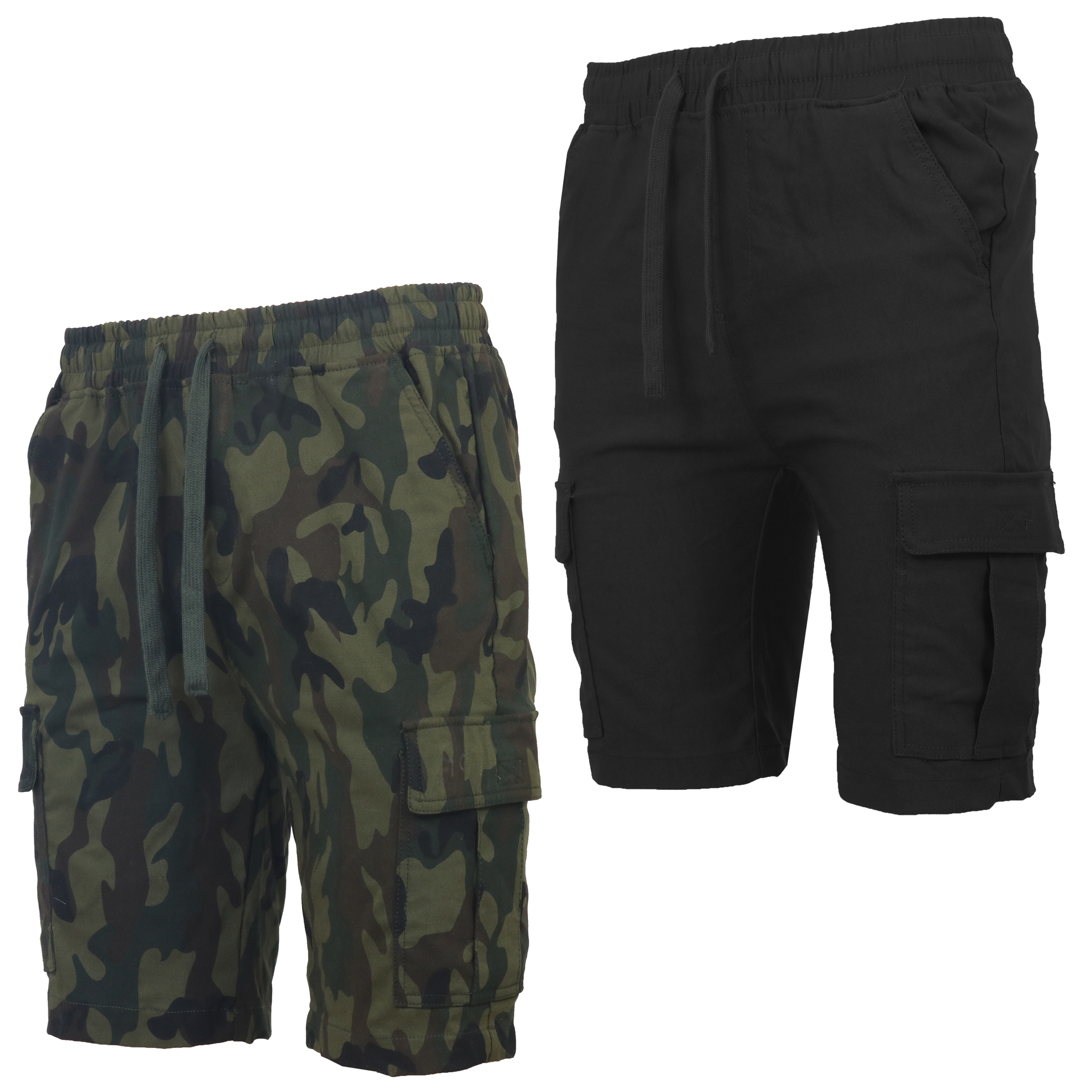 2Pk Mens Super Stretch Cargo Shorts - Gallery 21