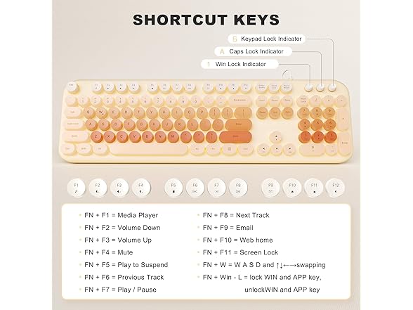 SQMD Retro Wired Backlit Keyboard