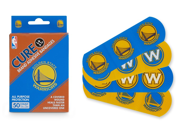 CURE IT  TRX-NBA-GSWA 10-Pack / 500ct 500ct NBA Team Adhesive Bandages  Golden State Warriors
