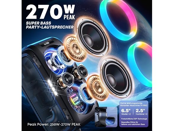 270W Max Party Portable Bluetooth