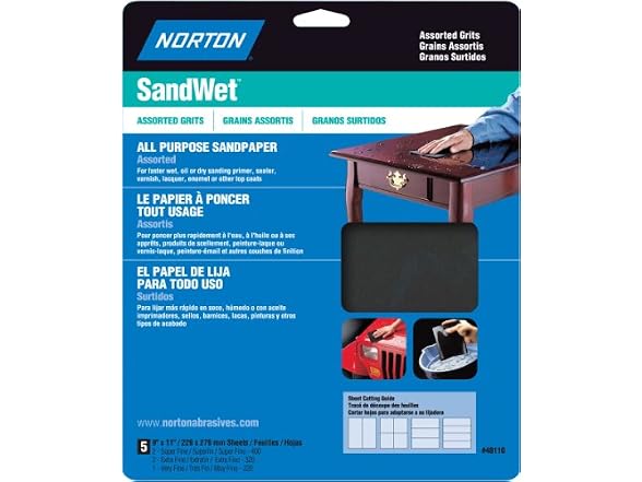 Norton 48110 9x11 in Assorted Sandpaper