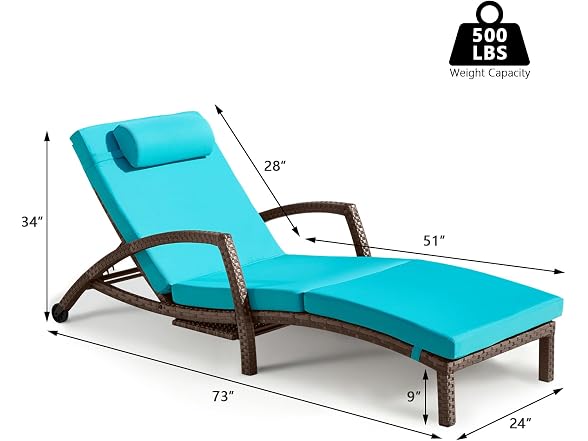 zzwhom Chaise Lounge Chairs Outdoor Set of 2