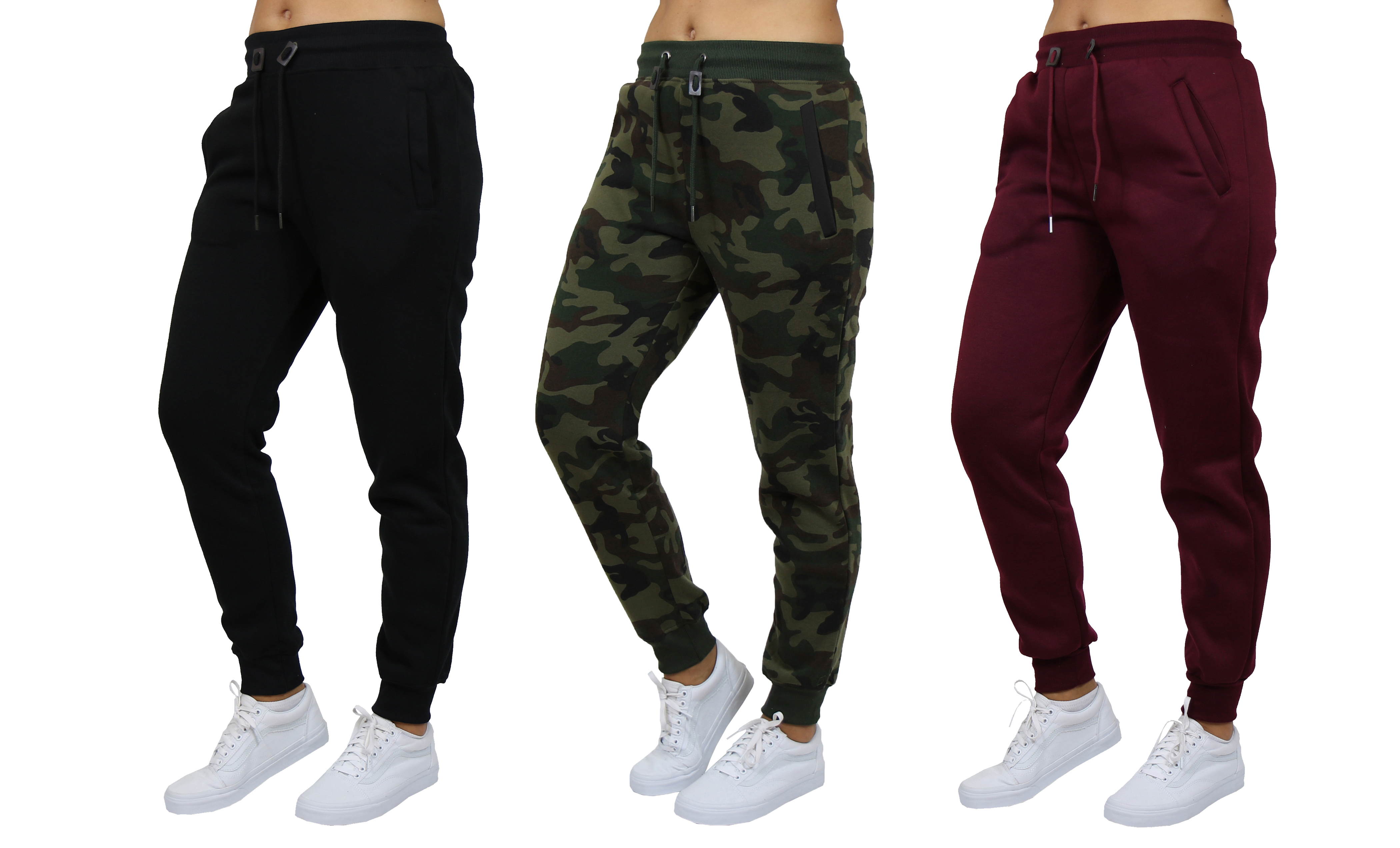 Women's 3PK Loose Fit Fleece Joggers - Gallery 10