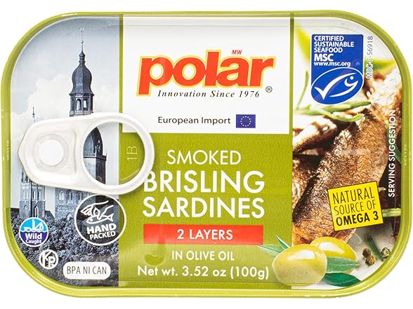 1PK MW Polar Smoked Brisling Sardines, Wild Caught