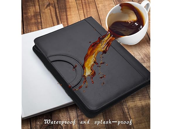 UBAFNOM Leather Portfolio w/Calculator