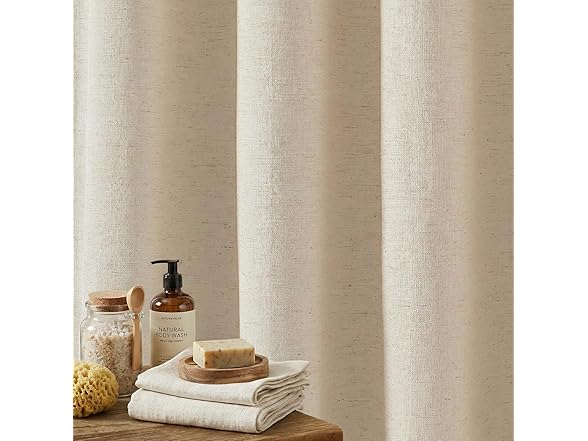 Seasonwood 72x84 Inches Linen Shower Curtain