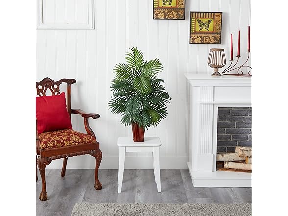 Areca Palm with Bamboo Vase Silk Plant