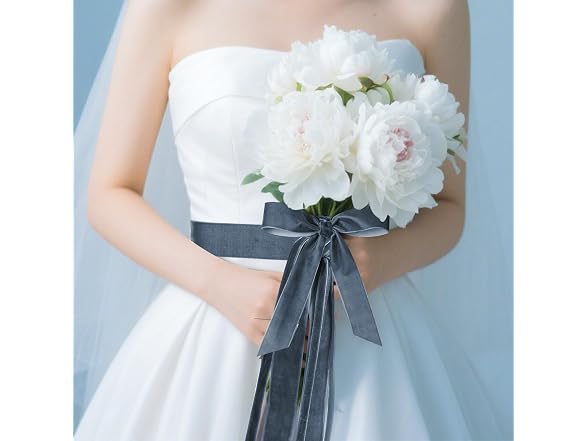 Dark Dusty Blue Velvet Ribbon 1 Inch x 20