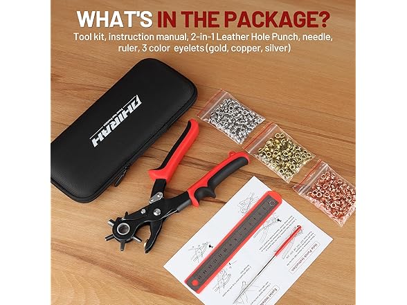 PHIRAH 2 in 1 Leather Hole Punch