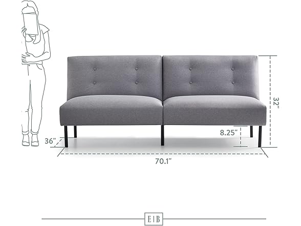 Edenbrook Gilman Futon - Sofa Bed Couch 
