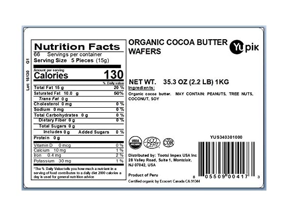 Yupik Organic Cocoa Butter Wafers 2.2lb