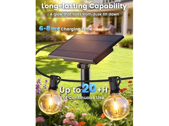 Brightever B0G4M1VT5F 100FT Solar String Lights Outdoor