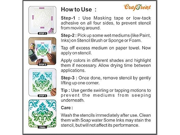 CrafTreat Reusable Texture Crackle Stencils
