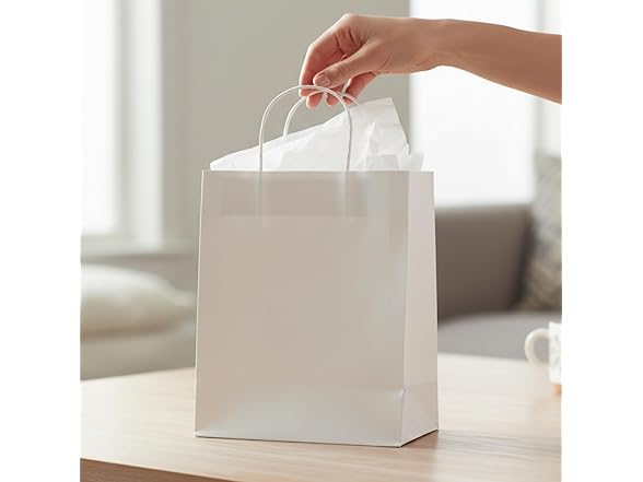 Fun Express DIY Large White Paper Gift Bags - (Pack of 12)