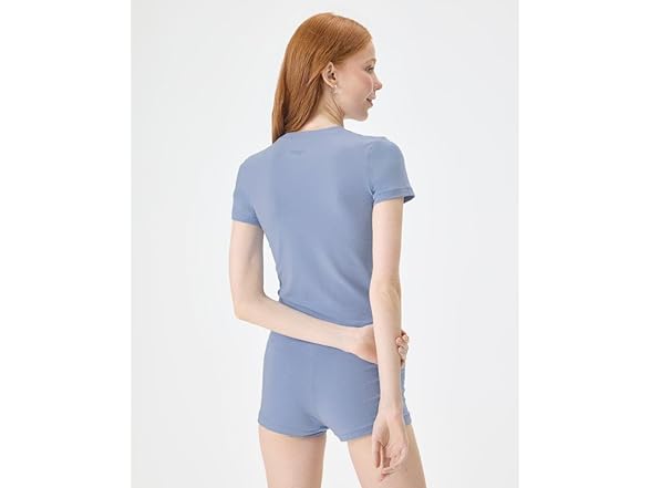 Florence By Mills Women Side Fitted Crew Tee Shirt