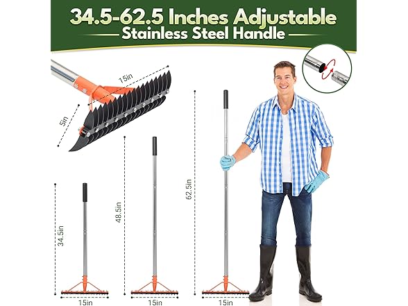 CKLT 18-Tine Thatch Rake 62.5in Handle