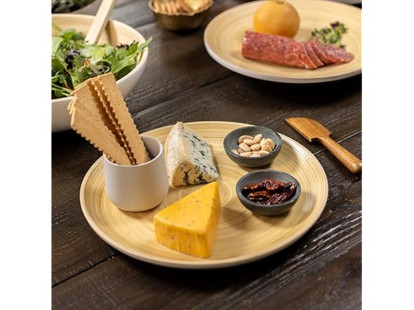 LEXA 4-Piece Handcrafted Bamboo Serving Set