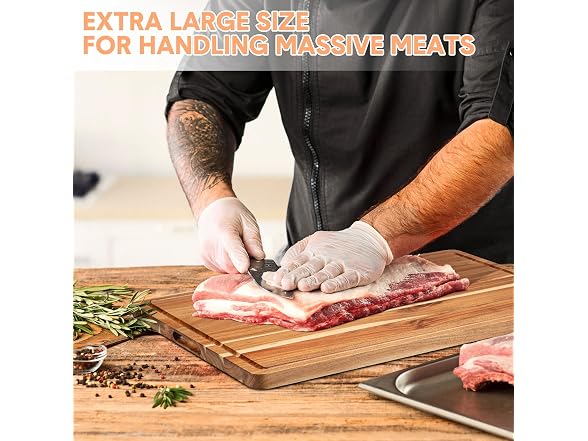 OUTLANE 24 x 18 in Extra Large Acacia Wood Cutting Board