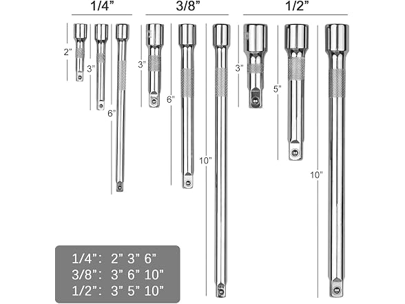 AGJPXFR AAP-Auto-102 9 Pieces Extension Bar Set