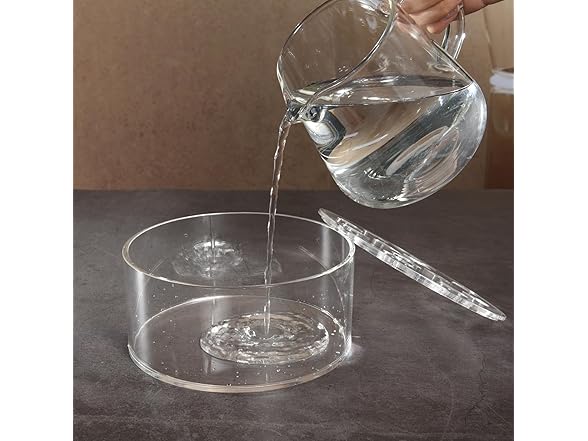 TOMTREE Clear Acrylic Low-Profile Cylinder Vase,