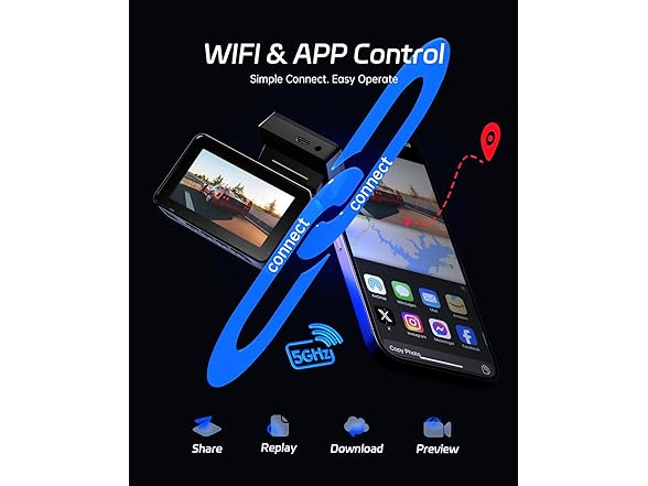 Pelsee P3 4K Dash Cam Front and Rear