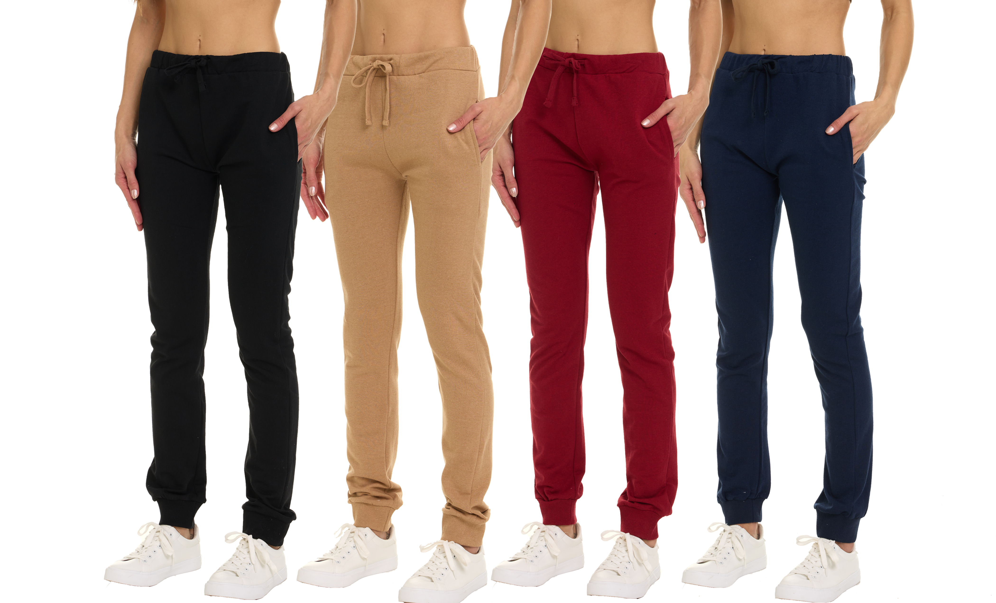 4 Pack Womens French Terry Joggers - Gallery 7
