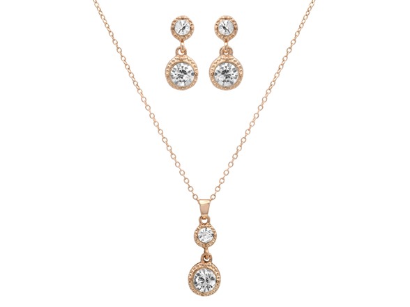 Crystal Drop Necklace & Earrings Set