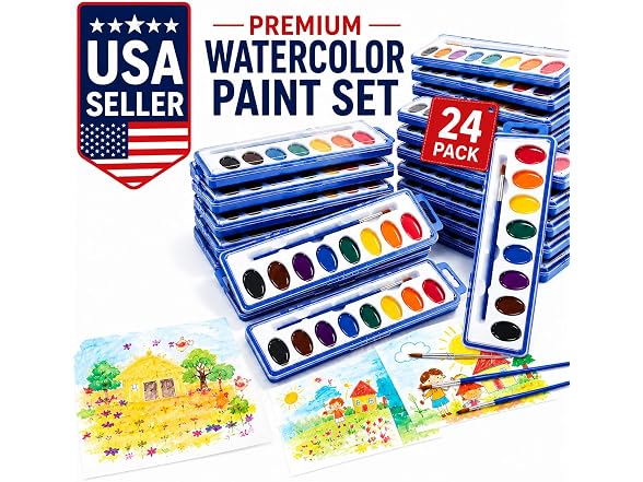 YILEGSYO 24 Pack Water Colors Paint Set