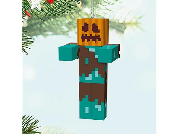 Hallmark Minecraft Drowned w/Pumpkin Ornament
