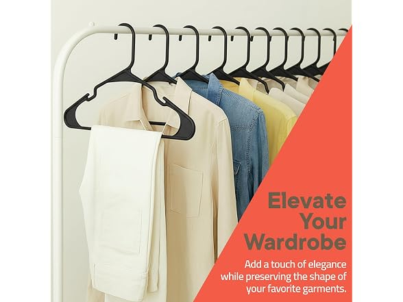 Black Plastic Hangers 10 Pack