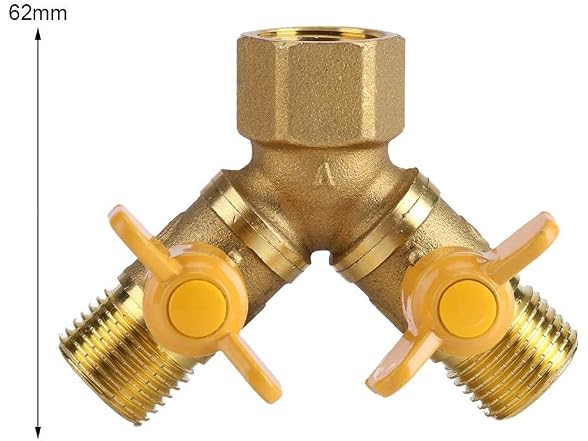 Oumefar G1/2 Brass 2 Dual Faucet Connector