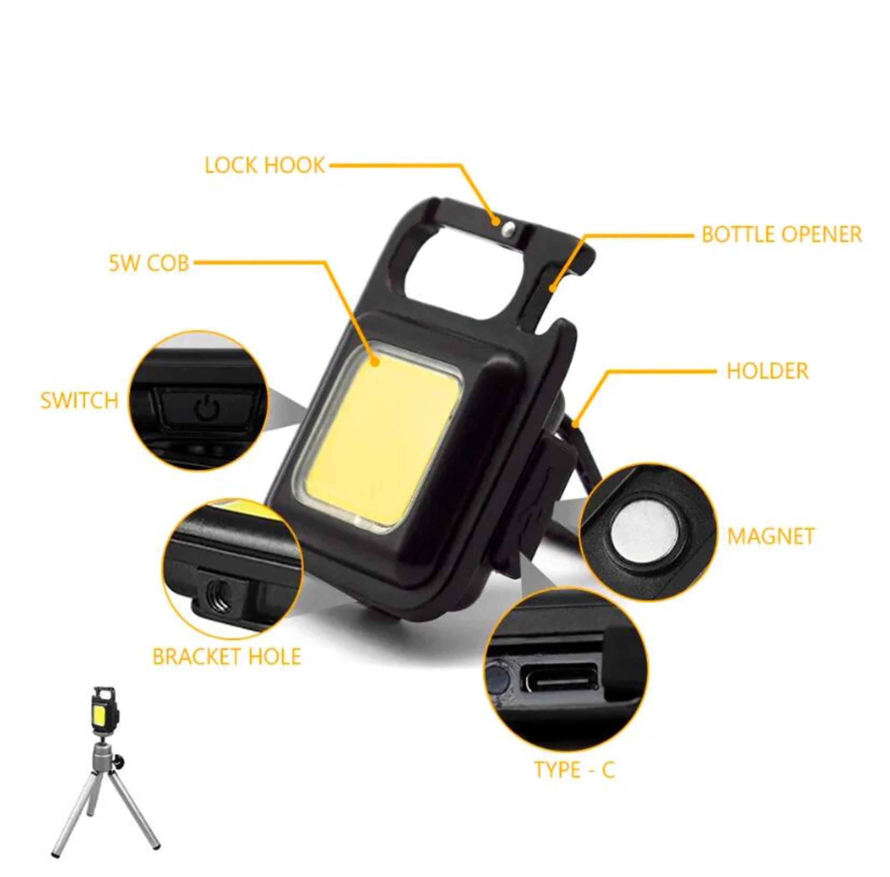 2-Pack Rechargeable Keychain Work Lights - Gallery 20