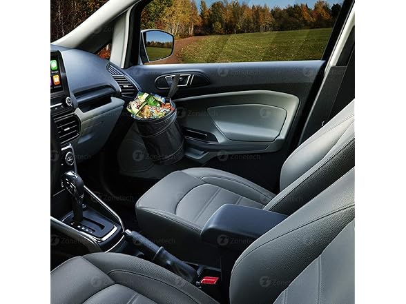 Zone Tech OR0011 Portable Car Trash Can Black