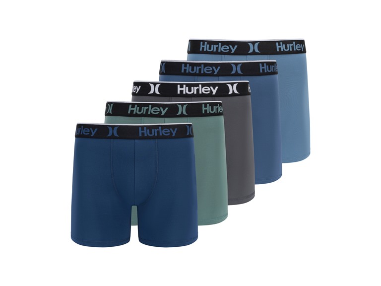 Hurley Men's 5 Pack Solid Boxer Briefs - Gallery 17