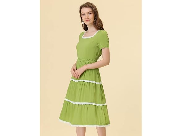 Allegra K Women (XS) Midi Women's Short Neck Dress