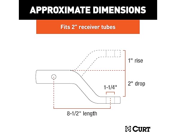 Curt 45340 2" Forged Ball Mount with 1-1/4" Ball Hole 