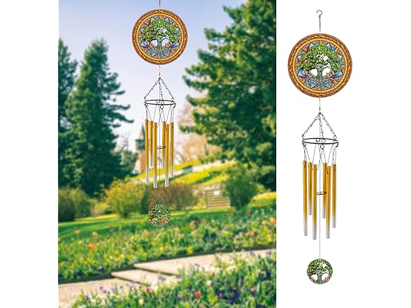 DKJOCKY Wind Chimes with Tree of Life