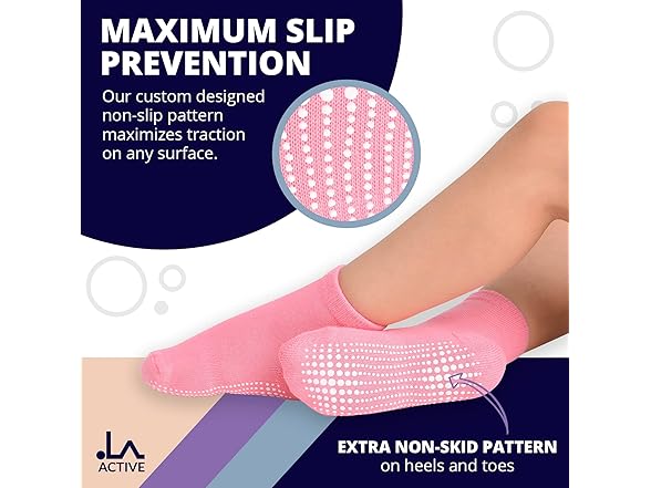 6 Pairs Non Slip Grip Ankle Crew Socks